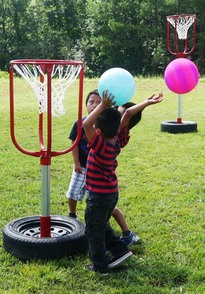 Playing Basketball game for kids
