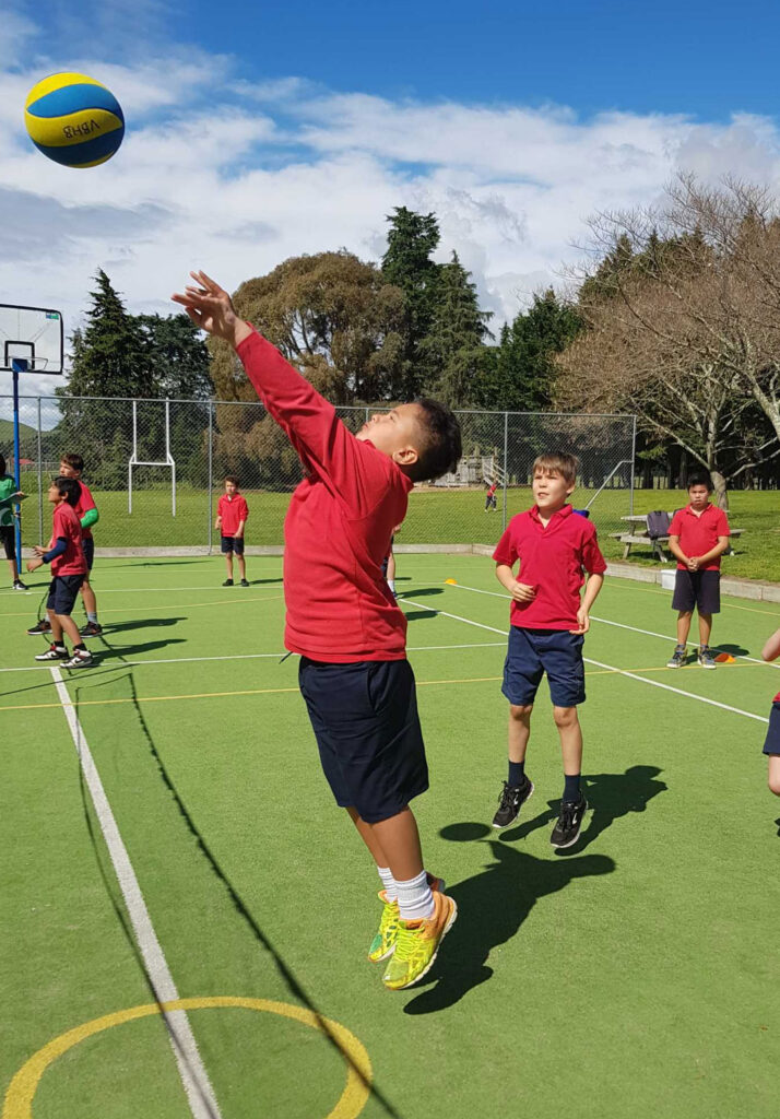 Playing Volleyball game for kids
