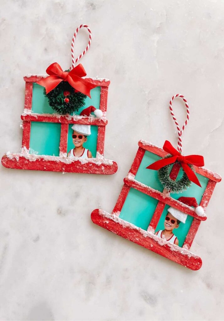 Popsicle Stick Winter Window Ornaments for Kids