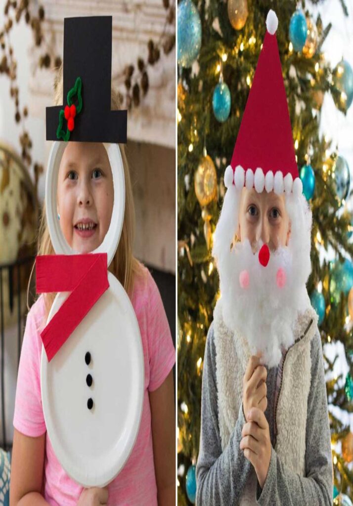 Paper Plate Christmas Masks for Kids