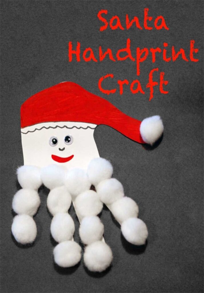 Santa Handprint Craft for Kids 